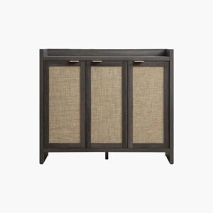 Spacious Sicotas Savanna 30 pair black shoe cabinet with multiple doors for organized footwear storage.