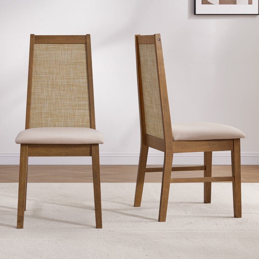 The Sicotas Collection 27 Elegant dining space showcasing dining chair in caramel oak with timeless appeal.