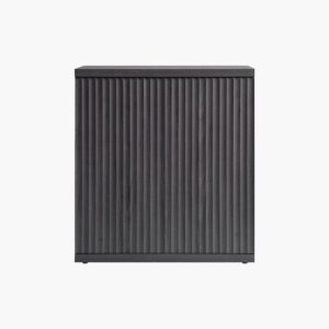 Sleek Sicotas Stria dark grey buffet cabinet with a modern ribbed design for dining room storage.