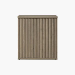 Elegant Sicotas Stria grey alder storage cabinet with vertical textured doors for home organization.
