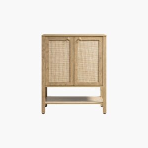 Sicotas Terra carbon cherry shoe cabinet with 2 doors and elegant tapered legs for entryway storage.