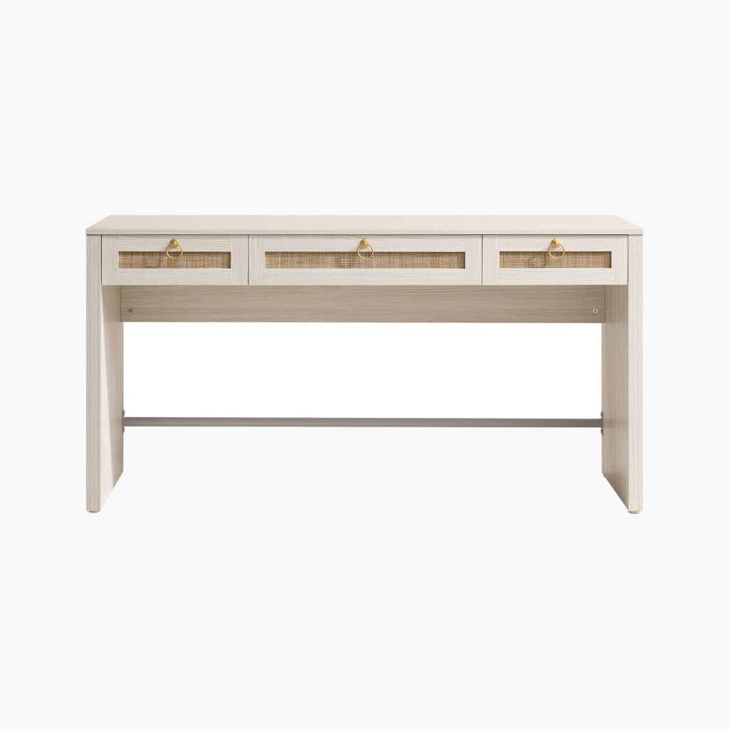 Honest Sicotas Furniture Review: Affordable Luxury or Flat-Pack Headache? 15 Clean Sicotas Terra white cream oak cream oak 3 drawer desk featuring a sleek desktop workspace and slim frame legs.