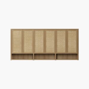 Large Sicotas Zura amber oak 70 pair triple shoe cabinet providing massive organized storage for entryways.