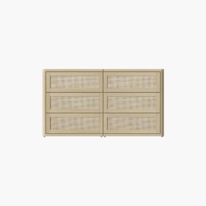 Contemporary Sicotas Zura sand oak 6 drawer dresser featuring a clean multi-drawer chest design.