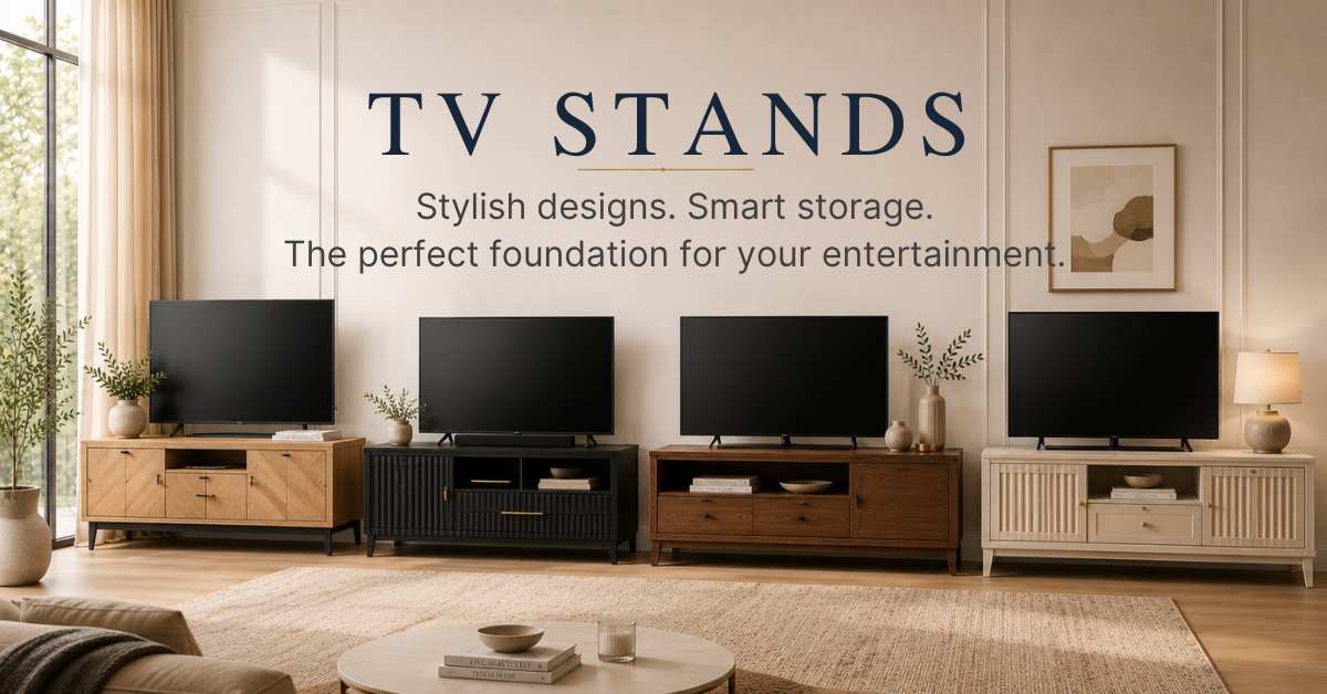 Luxury entertainment room showcasing modern TV stands in various styles 