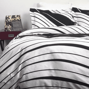 Stylish waves of duvet cover creating a cozy bedroom