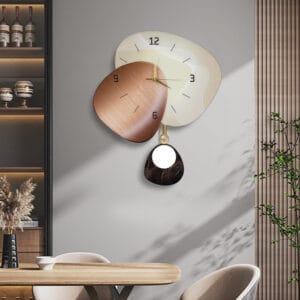 Modern 23.6" abstract geometric wall clock featuring a silent non-ticking mechanism.
