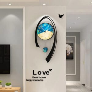 Colorful 24.8" modern acrylic wall clock featuring a unique shape and silent quartz movement.