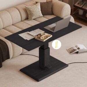 Adjustable height coffee table, perfect for meals, work, or coffee breaks.