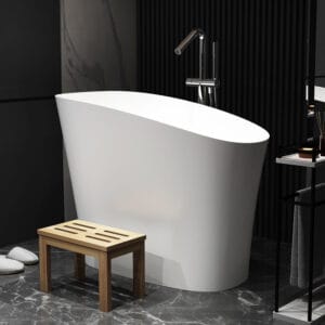 Experience relaxation in our 47" Japanese soaking bathtub with ergonomic built-in seat.