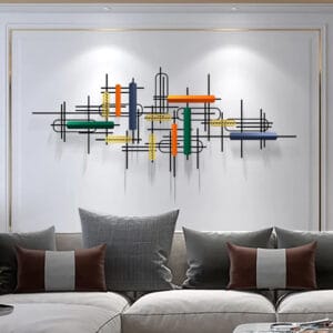 Modern geometric metal wall decor enhances contemporary spaces with unique style and personality.