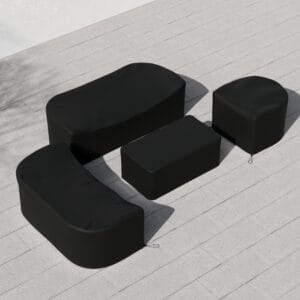 Premium 600D polyester outdoor furniture set covers designed for waterproof and UV resistance.