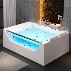 Indulge in relaxation with this whirlpool bathtub jetted massage featuring 10 massage jets.