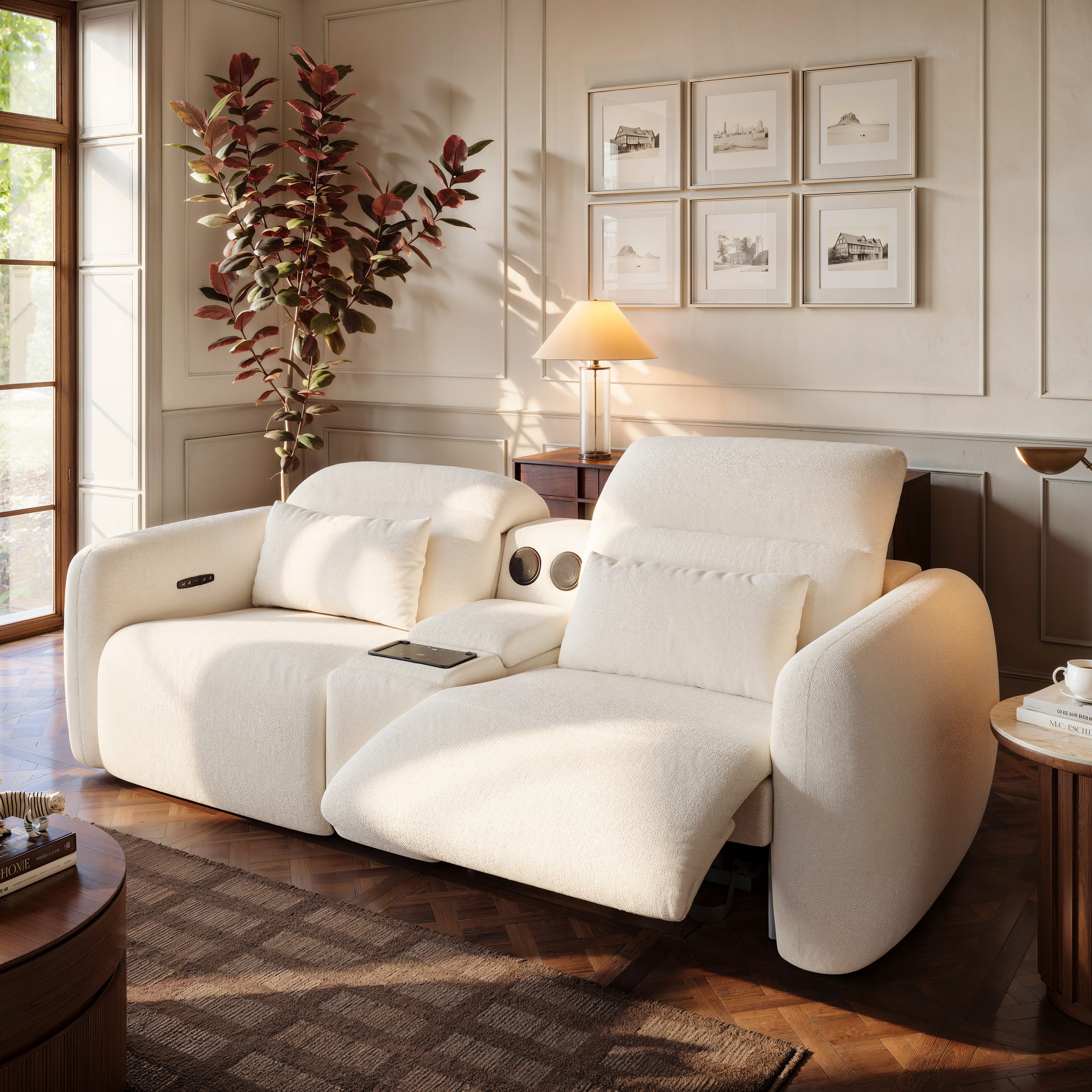 Luxurious Modern Dual-Motor Reclining Sofa For Comfort 1 Plush dual-motor recliner showcasing modern dual-motor reclining sofa with zero-gravity comfort.