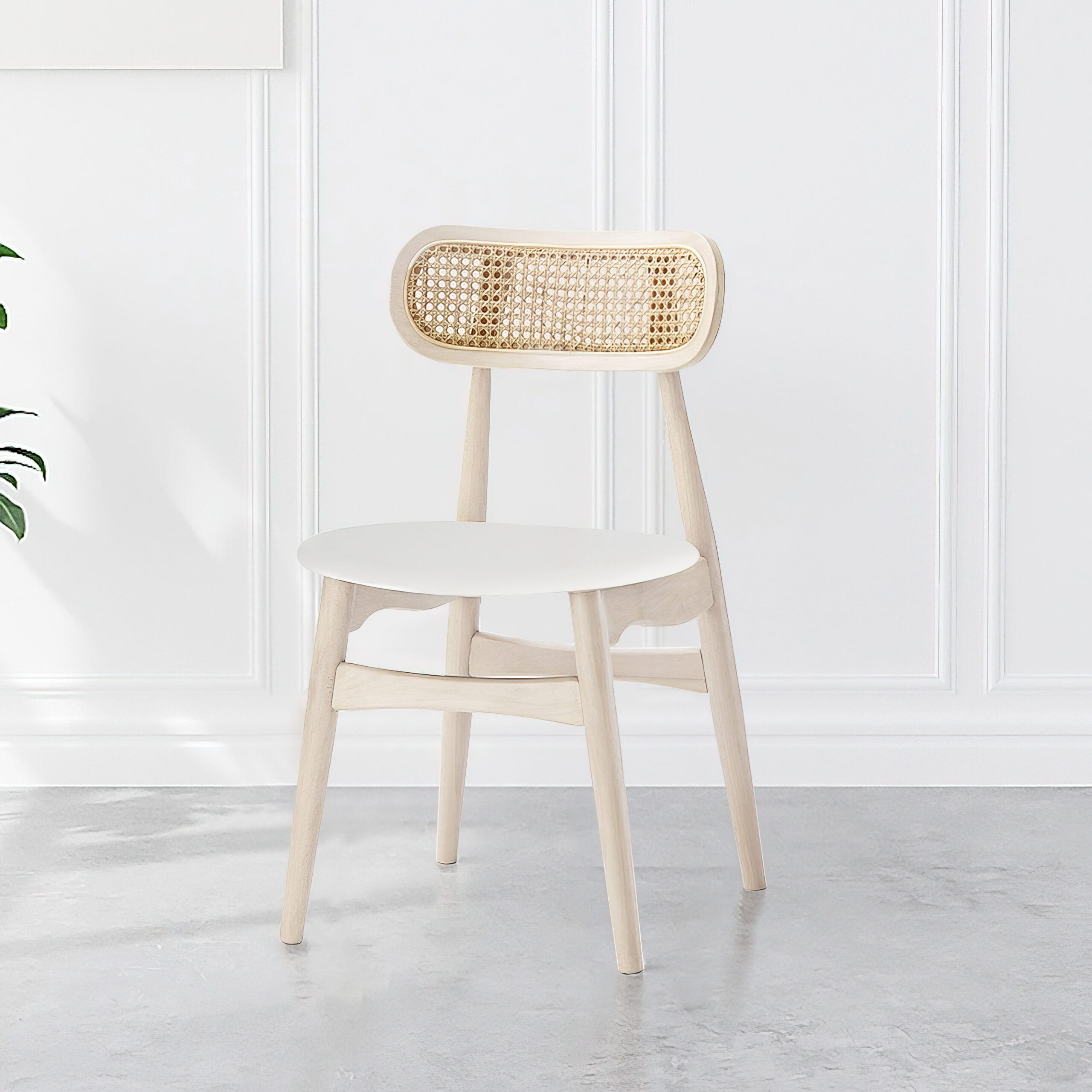 Japandi Dining Chair Set Comfortable 1 Comfortable Japandi Dining Chair Set featuring faux leather upholstery and ash wood frame.