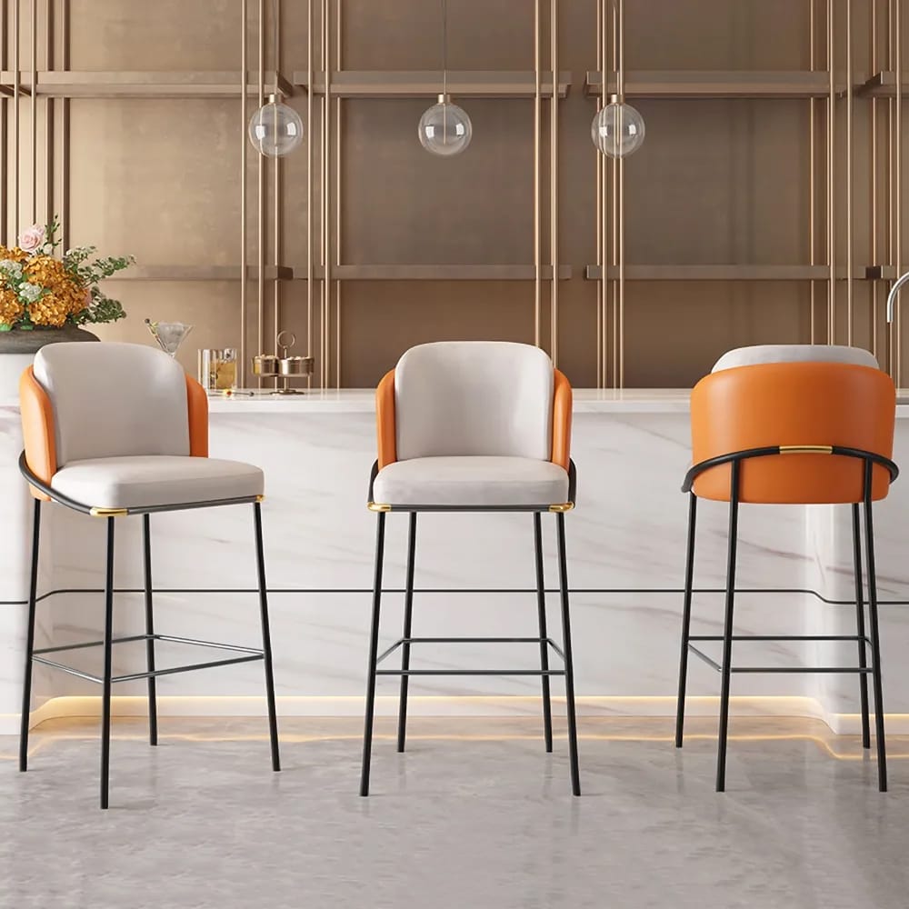 The Sicotas Collection 56 Durable modern bar stool with PU leather upholstery and supportive full back.