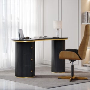 Sophisticated black executive office chair, perfect for a black office desk and chair setup.