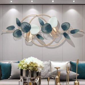 Hand-finished 3D metal leaf wall decor with intricate designs for captivating light effects.