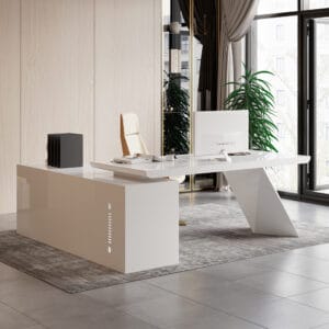 Bold L-Shape Executive Desk designed for executive offices and spacious home workspaces.