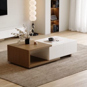 Stylish modern extendable coffee table with spacious drawers and a durable surface.
