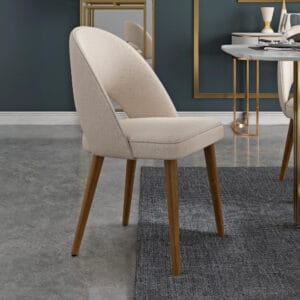 Curved high-back modern dining chairs set of 2 designed for comfort and support.