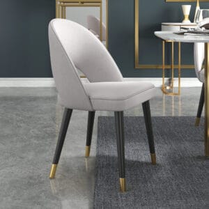 Curved high-back velvet dining chair set designed for comfort and elegant dining experiences.