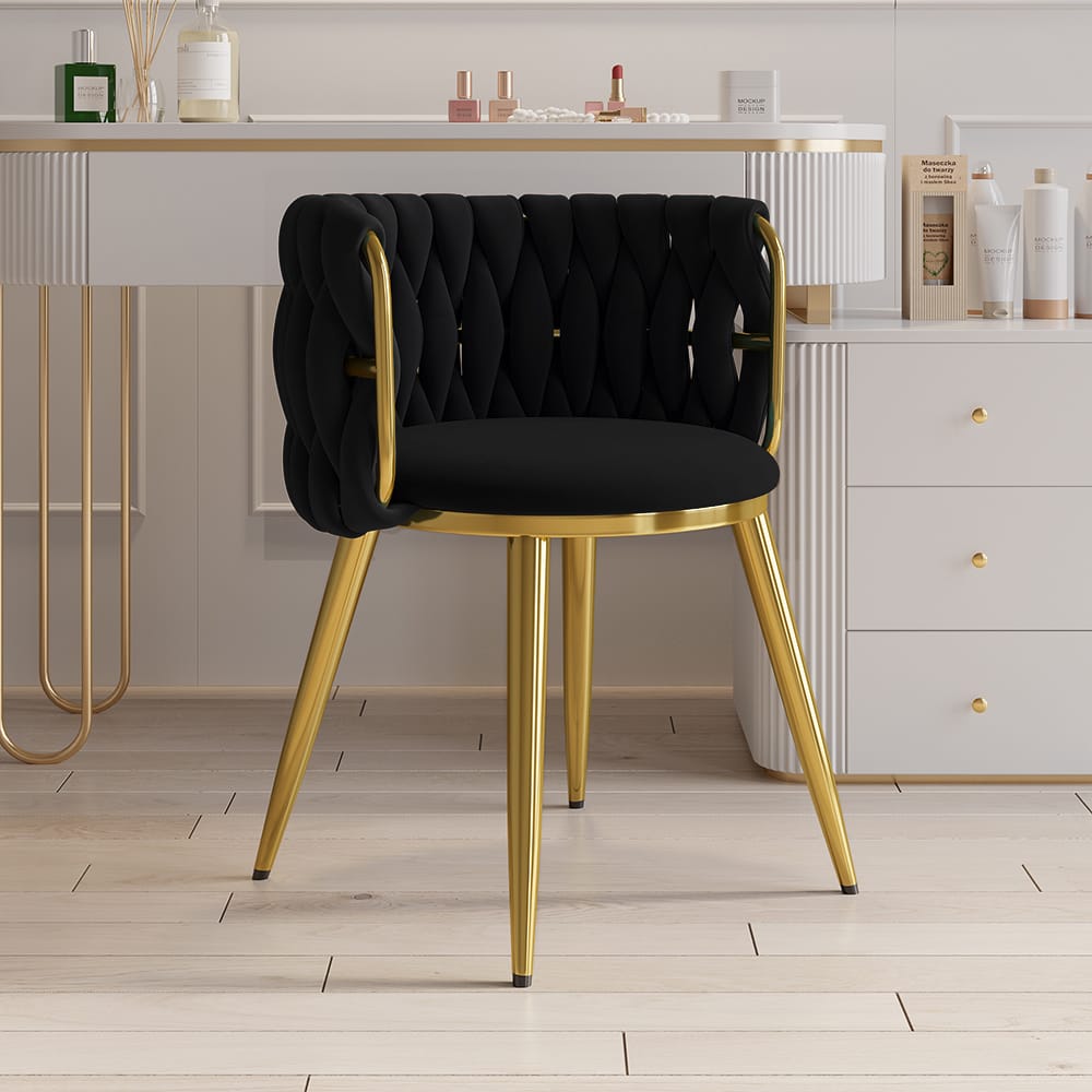 Scandinavian Design Dining Chair Comfortable 1 Modern velvet upholstery Scandinavian design dining chair with barrel back and high-density foam.