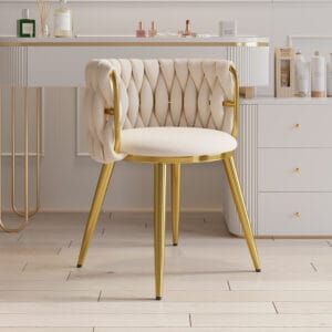 Plush barrel-back dining chair velvet upholstery with foam padding and a sturdy stainless steel base.