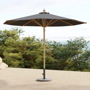 Stylish Tevara 10 ft patio umbrella with durable aluminum pole and UV-resistant canopy.
