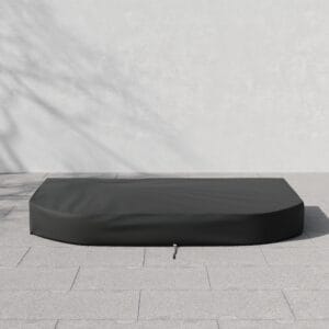 Durable 600D Tough Canvas waterproof outdoor lounge chair cover providing year-round weather protection.