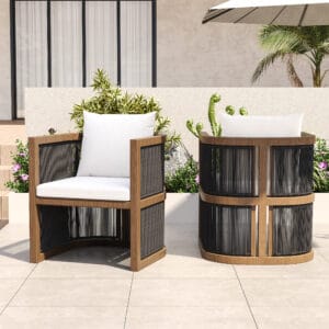 Stylish outdoor patio dining chair set crafted with premium rope and aluminum frame.